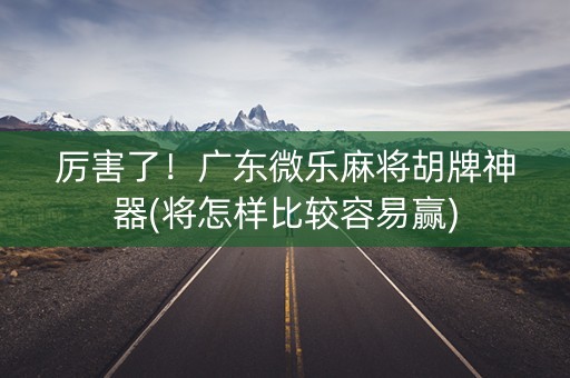 厉害了！广东微乐麻将胡牌神器(将怎样比较容易赢)