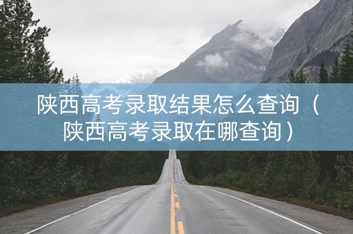 陕西高考录取结果怎么查询（陕西高考录取在哪查询）