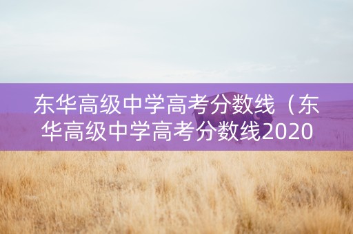 东华高级中学高考分数线（东华高级中学高考分数线2020）