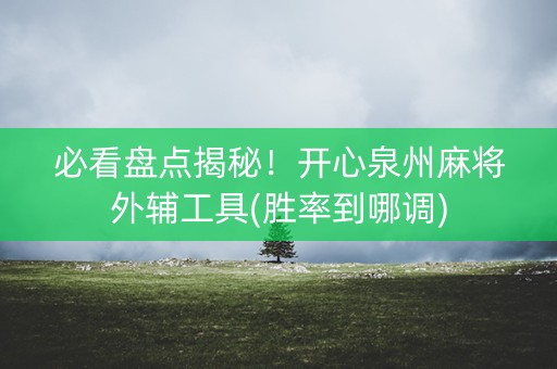 必看盘点揭秘！开心泉州麻将外辅工具(胜率到哪调)