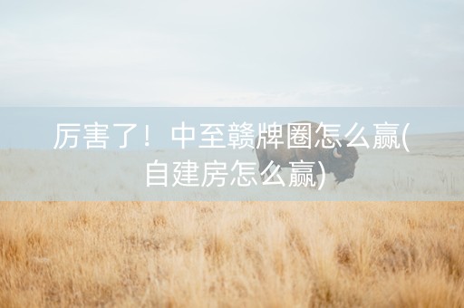 厉害了！中至赣牌圈怎么赢(自建房怎么赢)
