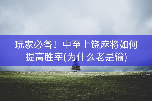 玩家必备！中至上饶麻将如何提高胜率(为什么老是输)