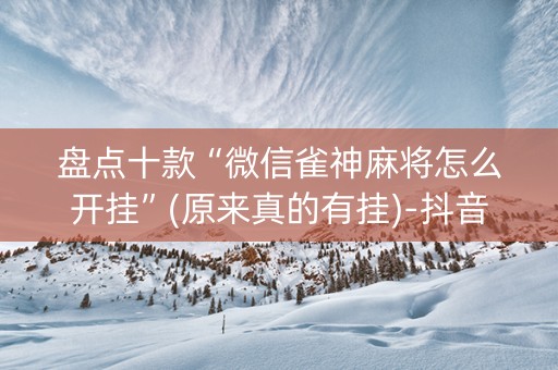 盘点十款“微信雀神麻将怎么开挂”(原来真的有挂)-抖音