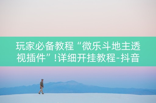 玩家必备教程“微乐斗地主透视插件”!详细开挂教程-抖音