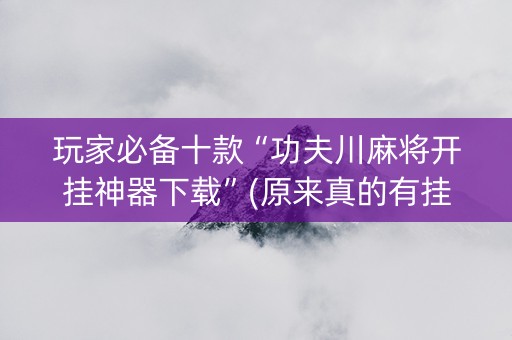 玩家必备十款“功夫川麻将开挂神器下载”(原来真的有挂)-抖音