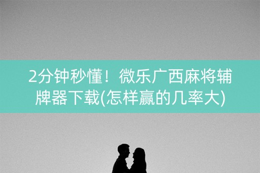 2分钟秒懂！微乐广西麻将辅牌器下载(怎样赢的几率大)