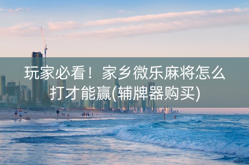 玩家必看！家乡微乐麻将怎么打才能赢(辅牌器购买)