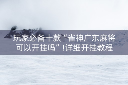 玩家必备十款“雀神广东麻将可以开挂吗”!详细开挂教程-抖音