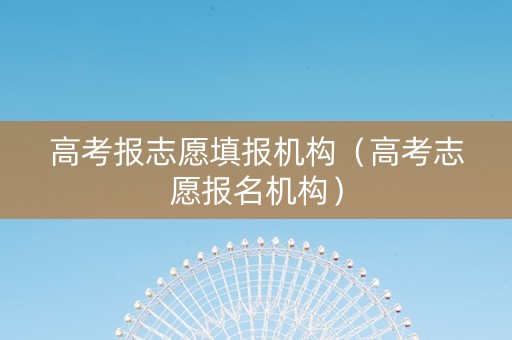 高考报志愿填报机构（高考志愿报名机构）