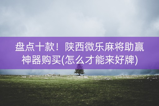 盘点十款！陕西微乐麻将助赢神器购买(怎么才能来好牌)