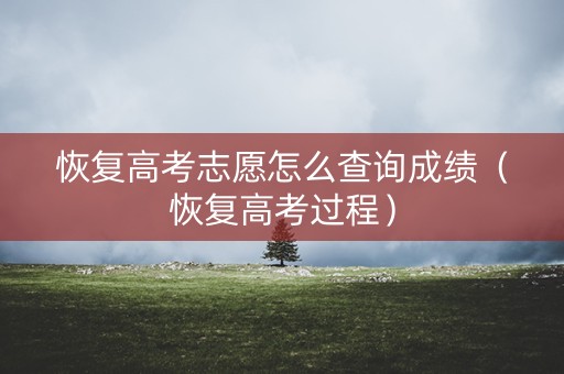 恢复高考志愿怎么查询成绩（恢复高考过程）