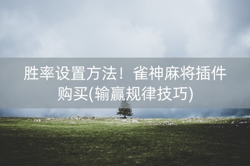 胜率设置方法！雀神麻将插件购买(输赢规律技巧)
