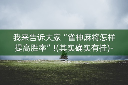 我来告诉大家“雀神麻将怎样提高胜率”!(其实确实有挂)-抖音
