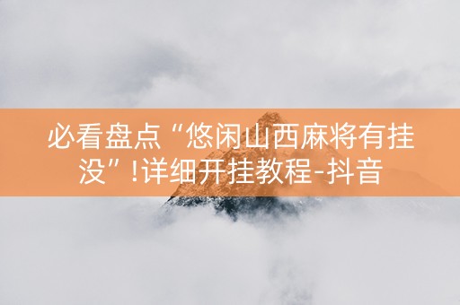 必看盘点“悠闲山西麻将有挂没”!详细开挂教程-抖音