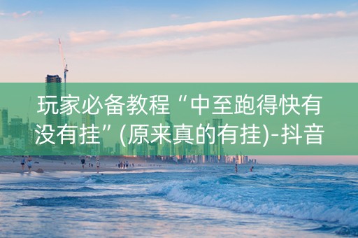 玩家必备教程“中至跑得快有没有挂”(原来真的有挂)-抖音