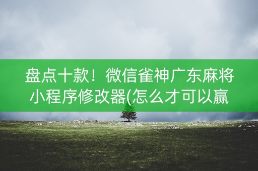盘点十款！微信雀神广东麻将小程序修改器(怎么才可以赢)