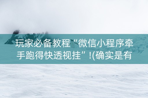 玩家必备教程“微信小程序牵手跑得快透视挂”!(确实是有挂)-抖音