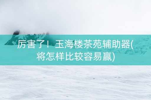 厉害了！玉海楼茶苑辅助器(将怎样比较容易赢)