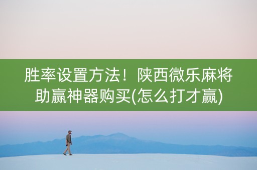 胜率设置方法！陕西微乐麻将助赢神器购买(怎么打才赢)