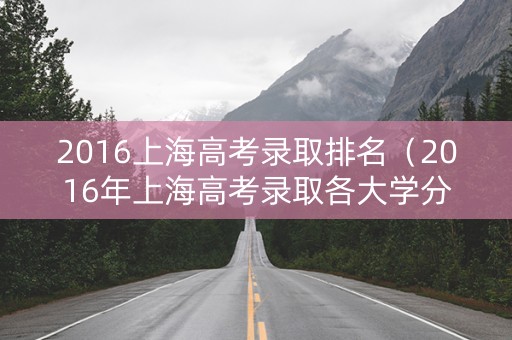 2016上海高考录取排名（2016年上海高考录取各大学分数线）