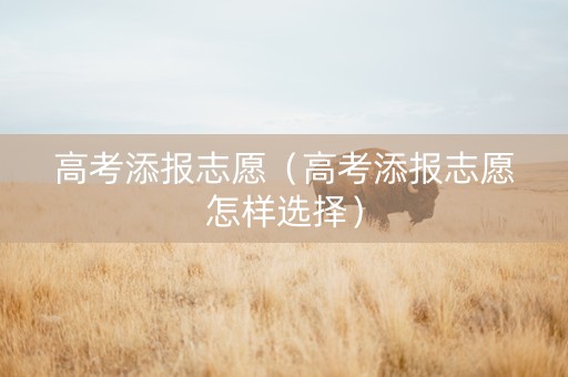 高考添报志愿（高考添报志愿怎样选择）