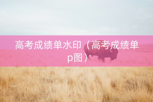 高考成绩单水印（高考成绩单p图）