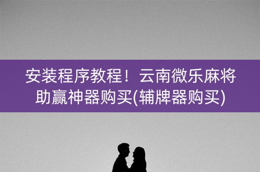安装程序教程！云南微乐麻将助赢神器购买(辅牌器购买)