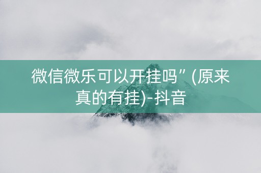 微信微乐可以开挂吗”(原来真的有挂)-抖音