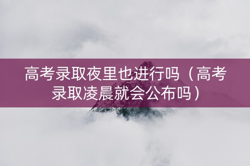 高考录取夜里也进行吗（高考录取凌晨就会公布吗）
