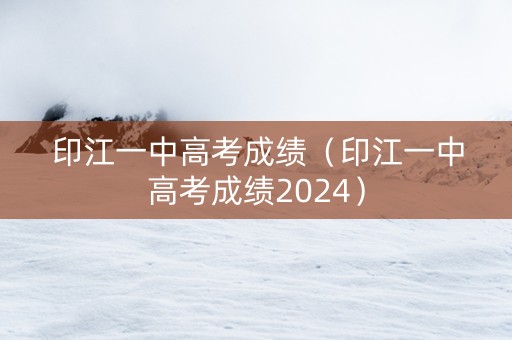 印江一中高考成绩（印江一中高考成绩2024）