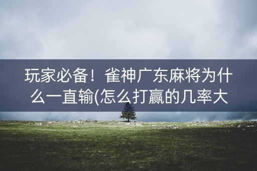 玩家必备！雀神广东麻将为什么一直输(怎么打赢的几率大)