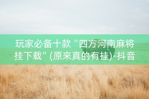 玩家必备十款“四方河南麻将挂下载”(原来真的有挂)-抖音