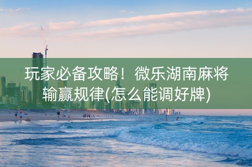 玩家必备攻略！微乐湖南麻将输赢规律(怎么能调好牌)