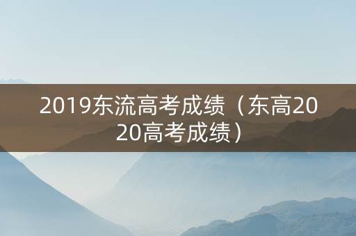 2019东流高考成绩（东高2020高考成绩）
