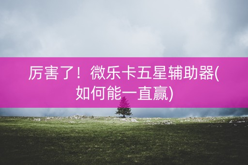厉害了！微乐卡五星辅助器(如何能一直赢)
