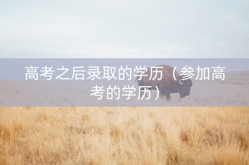 高考之后录取的学历（参加高考的学历）