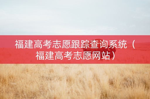 福建高考志愿跟踪查询系统（福建高考志愿网站）