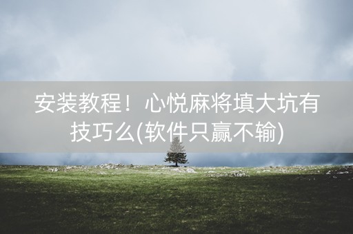 安装教程！心悦麻将填大坑有技巧么(软件只赢不输)