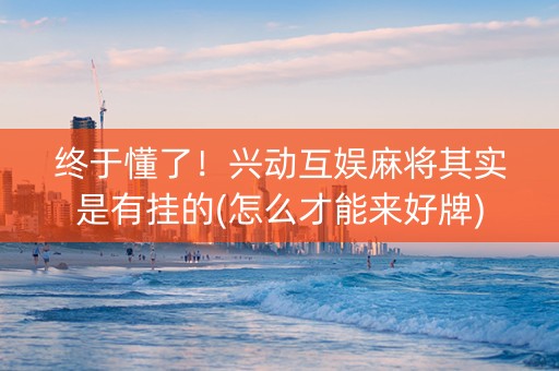 终于懂了！兴动互娱麻将其实是有挂的(怎么才能来好牌)