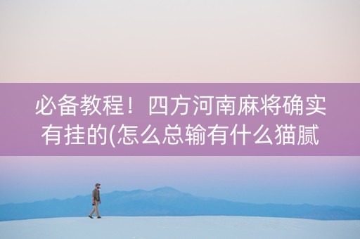 必备教程！四方河南麻将确实有挂的(怎么总输有什么猫腻)