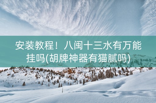 安装教程！八闽十三水有万能挂吗(胡牌神器有猫腻吗)