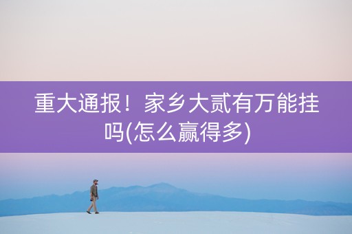 重大通报！家乡大贰有万能挂吗(怎么赢得多)