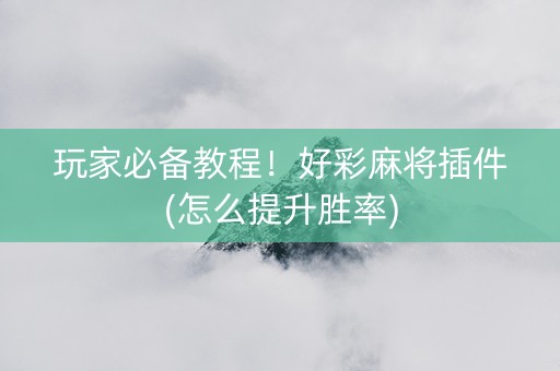 玩家必备教程！好彩麻将插件(怎么提升胜率)