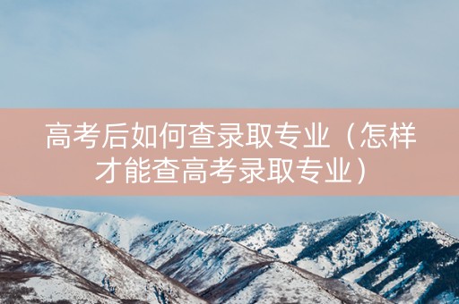 高考后如何查录取专业（怎样才能查高考录取专业）
