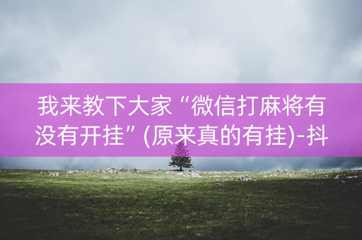 我来教下大家“微信打麻将有没有开挂”(原来真的有挂)-抖音