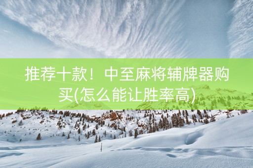 推荐十款！中至麻将辅牌器购买(怎么能让胜率高)
