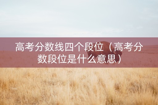 高考分数线四个段位（高考分数段位是什么意思）