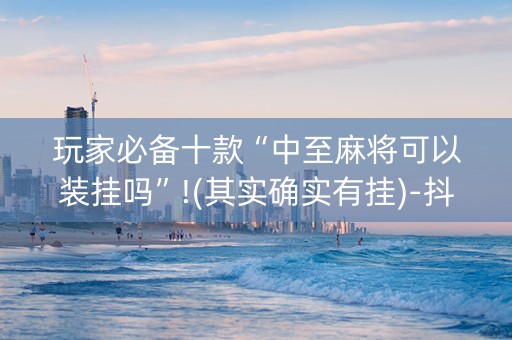 玩家必备十款“中至麻将可以装挂吗”!(其实确实有挂)-抖音