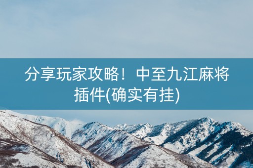 分享玩家攻略！中至九江麻将插件(确实有挂)