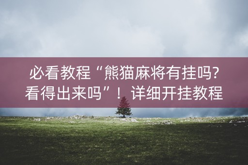 必看教程“熊猫麻将有挂吗?看得出来吗”！详细开挂教程（确实真的有挂)-抖音